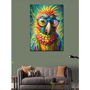 Kanvas Tablo Renkli Gözlüklü Papağan 70x100 cm