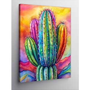 Kanvas Tablo Renkli Kaktüs 70x100 cm