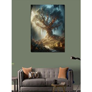 Kanvas Tablo Işılıtılı Büyük Ağaç 70x100 cm