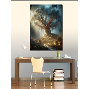 Kanvas Tablo Işılıtılı Büyük Ağaç 70x100 cm