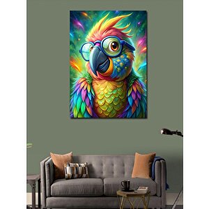 Kanvas Tablo Renkli Gözlüklü Papağan 100x140 cm