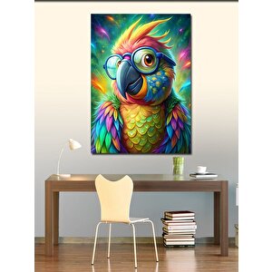 Kanvas Tablo Renkli Gözlüklü Papağan 100x140 cm