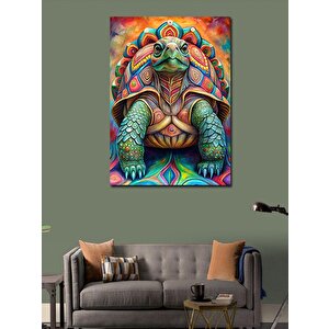 Kanvas Tablo Renkli Kaplumbağa 100x140 cm