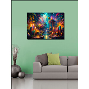 Kanvas Tablo Renkli Mumlar 100x140 cm