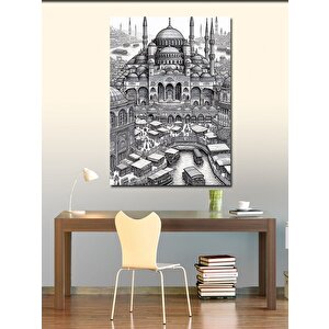 Kanvas Tablo Siyah Beyaz Cami