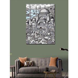 Kanvas Tablo Desenli Cami 70x100 cm