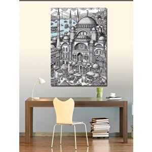 Kanvas Tablo Desenli Cami 70x100 cm
