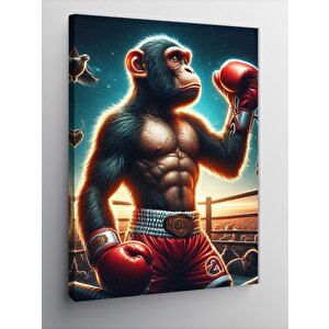Kanvas Tablo Boksör Maymun 100x140 cm