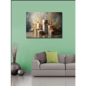 Kanvas Tablo Simli Mumlar 100x140 cm