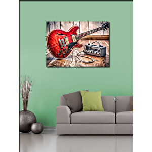 Kanvas Tablo Elektro Gitar Ve Minik Amfi 100x140 cm