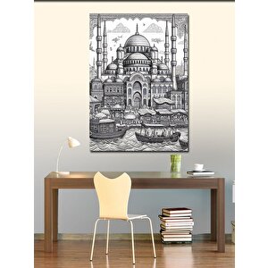 Kanvas Tablo Minyatür Cami 70x100 cm