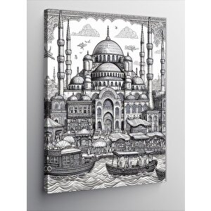 Kanvas Tablo Minyatür Cami 100x140 cm