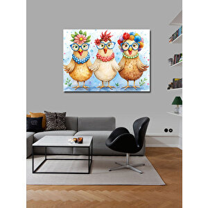 Kanvas Tablo Sevimli Tavuklar 70x100 cm
