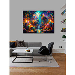 Kanvas Tablo Mumla Aydınlanan Orman 100x140 cm
