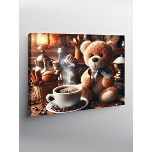 Kanvas Tablo Kahve İçen Ayıcık 70x100 cm
