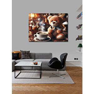 Kanvas Tablo Kahve İçen Ayıcık 70x100 cm