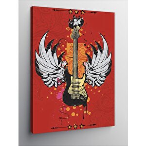 Kanvas Tablo Melek Kanatlı Elektro Gitar