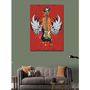Kanvas Tablo Melek Kanatlı Elektro Gitar