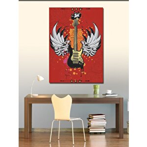 Kanvas Tablo Melek Kanatlı Elektro Gitar
