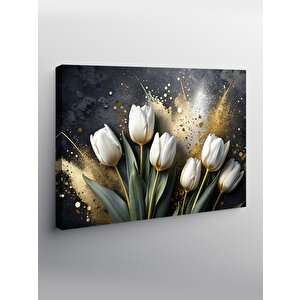 Kanvas Tablo Beyaz Laleler 100x140 cm
