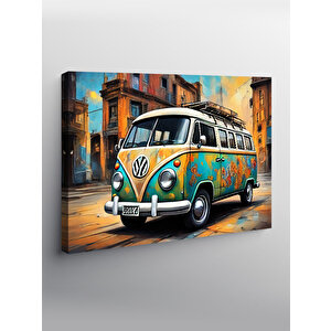 Kanvas Tablo Renkli Minibüs 100x140 cm
