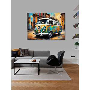 Kanvas Tablo Renkli Minibüs 100x140 cm