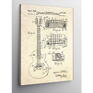 Kanvas Tablo Elektro Gitar Anatomisi 70x100 cm