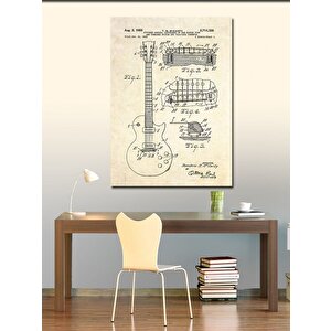 Kanvas Tablo Elektro Gitar Anatomisi 70x100 cm