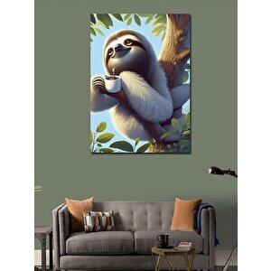 Kanvas Tablo Kahve İçen Hımbıl 100x140 cm