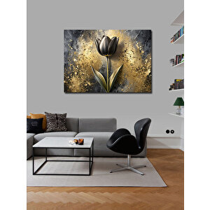 Kanvas Tablo Siyah Lale 100x140 cm