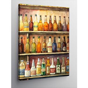 Kanvas Tablo Renkli Şişeler 100x140 cm