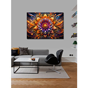 Kanvas Tablo Renkli Lotus Çiçeği 100x140 cm