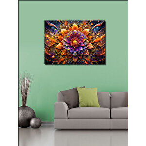 Kanvas Tablo Renkli Lotus Çiçeği 100x140 cm