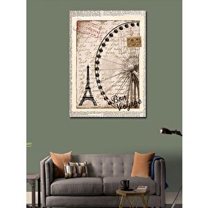 Kanvas Tablo Eyfel Kulesi Ve Dönme Dolap 70x100 cm