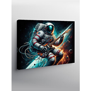 Kanvas Tablo Elektro Gitar Çalan Astronot 70x100 cm