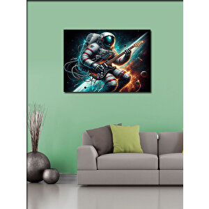 Kanvas Tablo Elektro Gitar Çalan Astronot 70x100 cm