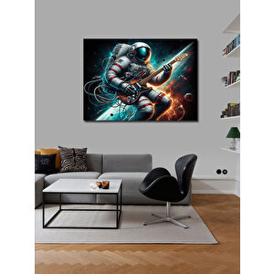 Kanvas Tablo Elektro Gitar Çalan Astronot 70x100 cm