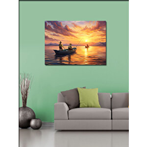Kanvas Tablo Balık Tutan Balıkçılar 70x100 cm