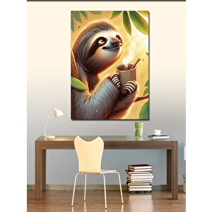 Kanvas Tablo Kahve İçen Hımbıl 100x140 cm
