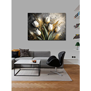Kanvas Tablo Beyaz Laleler 70x100 cm