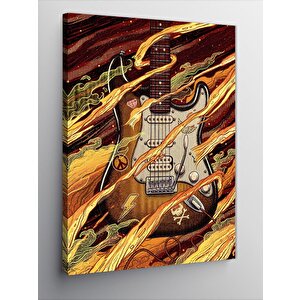 Kanvas Tablo Strat Elektro Gitar