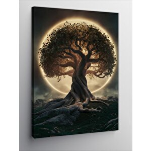 Kanvas Tablo Dev Ağaç Ve Ay 100x140 cm