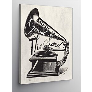 Kanvas Tablo Müzik Ruha İyi Gelir 100x140 cm