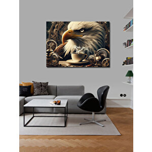Kanvas Tablo Kahve İçen Kartal 70x100 cm