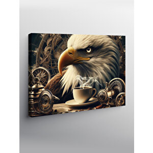 Kanvas Tablo Kahve İçen Kartal 100x140 cm