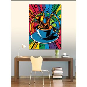 Kanvas Tablo Fincandaki Kahve Ve Desenler 100x140 cm