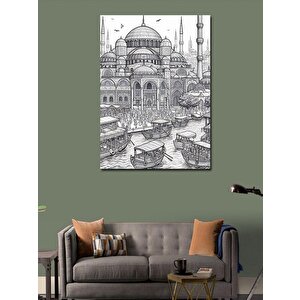 Kanvas Tablo Minyatür Cami 100x140 cm