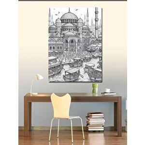 Kanvas Tablo Minyatür Cami 100x140 cm