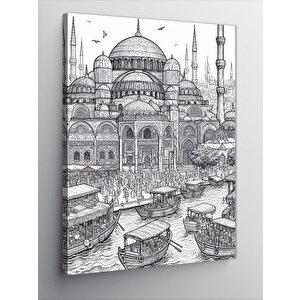 Kanvas Tablo Minyatür Cami 70x100 cm