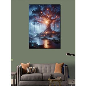 Kanvas Tablo Göldeki Büyük Ağaç 100x140 cm